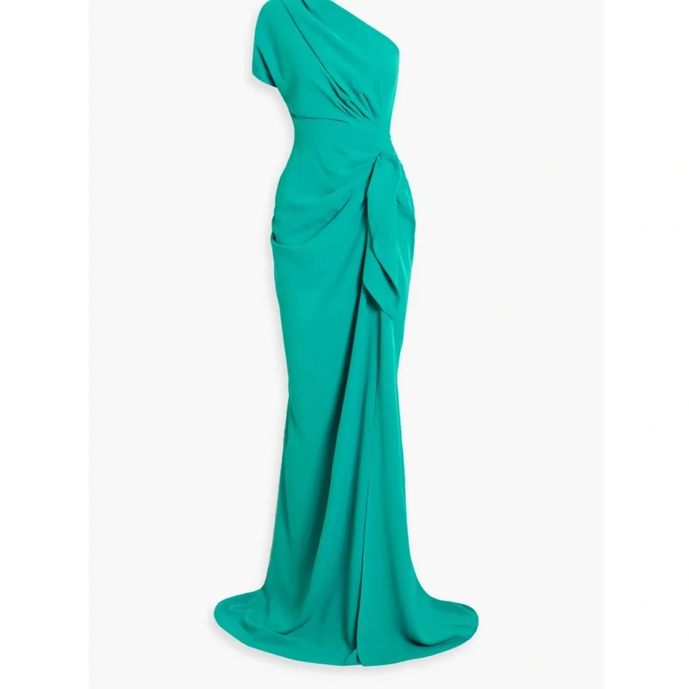 Rhea Costa Blue One-Shoulder Gown for Weddings - Picture 1 of 11